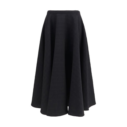 Lardini Black Wool Oves Aries Midi Skirt