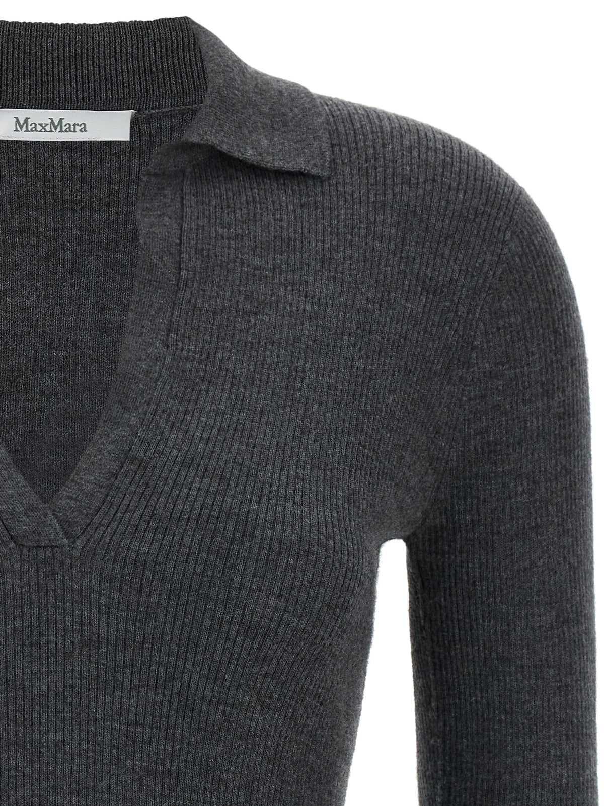 Max Mara Gray Cashmere Polo Shirt