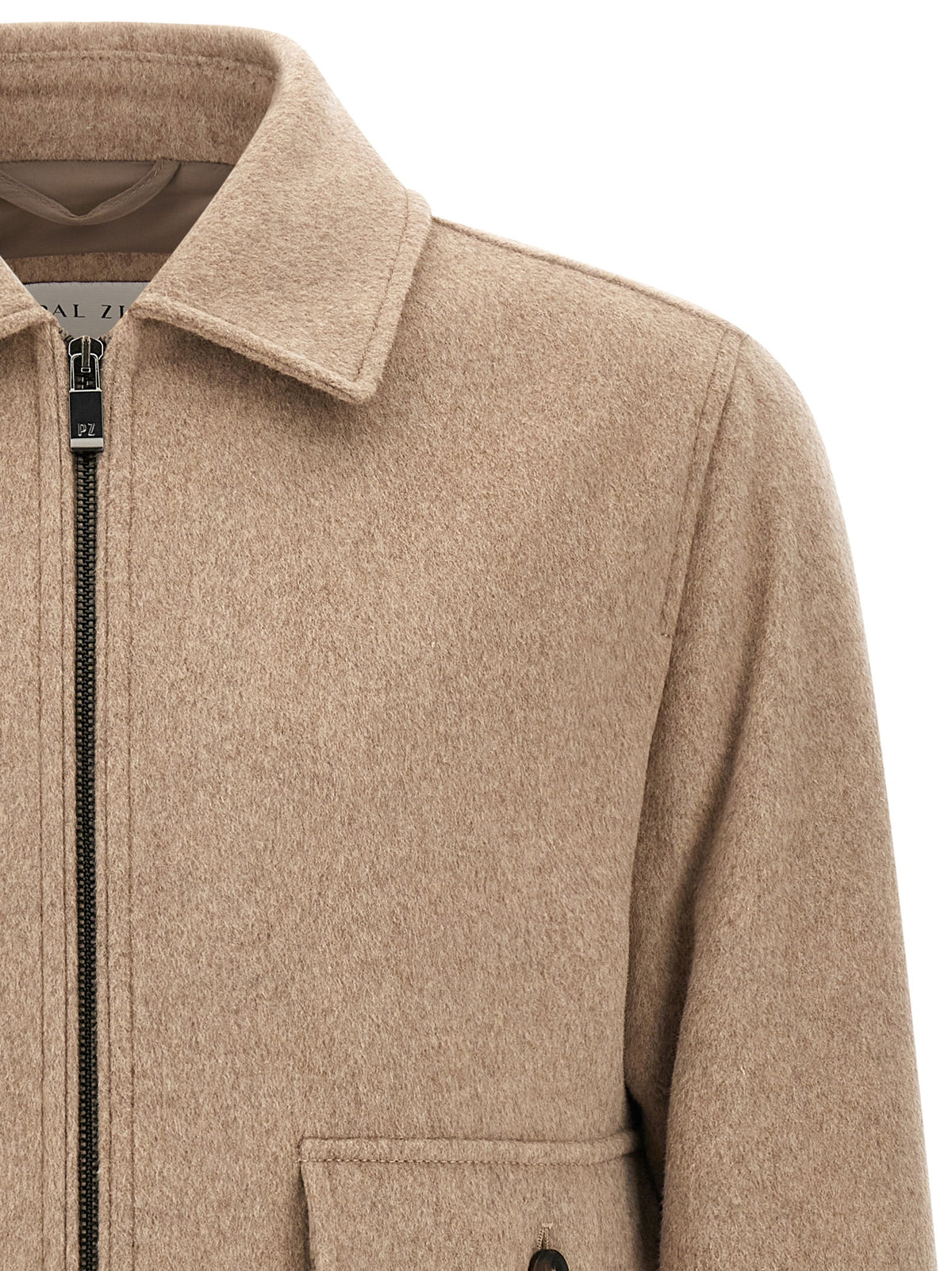 Pal Zileri Beige Wool Full-Length Jacket