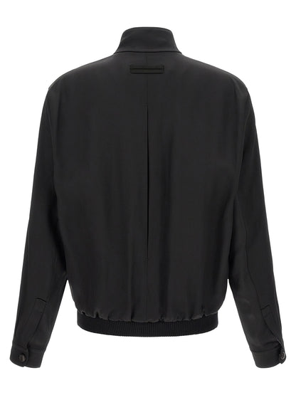 ZEGNA Black Satin Sweatshirt