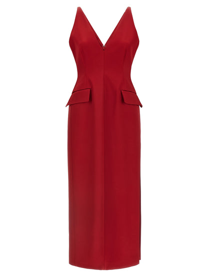 Sportmax Red Acetate Long Dress