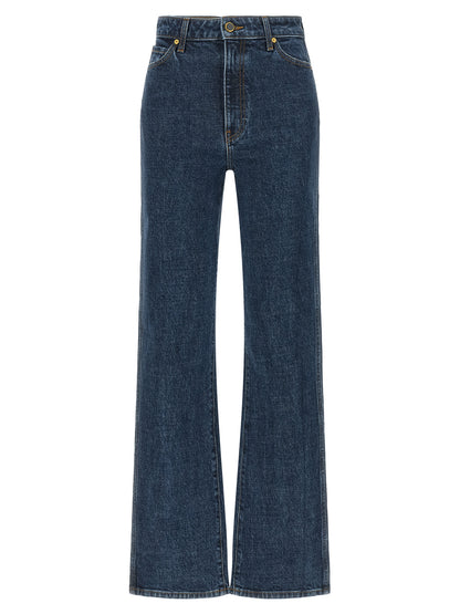 Khaite Blue Cotton Straight-Leg Jeans
