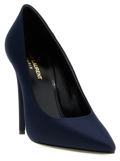 Saint Laurent Blue Polyester High Heel Pumps