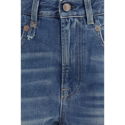 R13 Blue Cotton Boyfriend Jeans