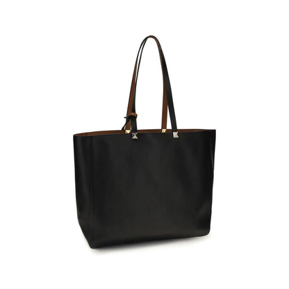 Valentino Garavani Black Calf Leather Bos Taurus Shoulder Bag