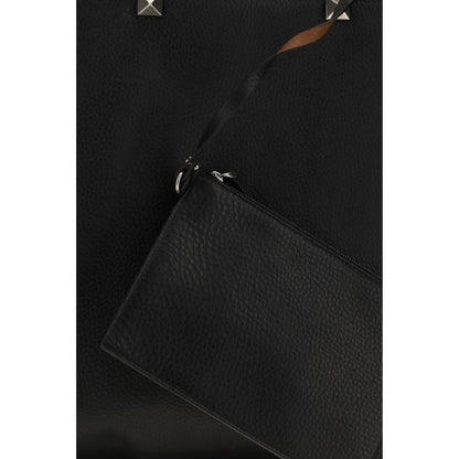 Valentino Garavani Black Calf Leather Bos Taurus Shoulder Bag