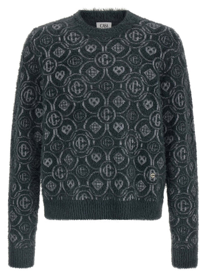 Casablanca Gray Wool Cardigan