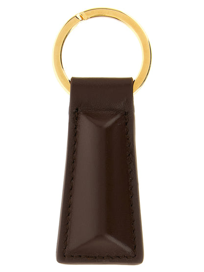 Jil Sander Brown Calfskin Keychain