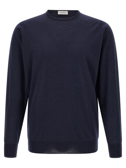 JOHN SMEDLEY Blue Merino Wool Cardigan