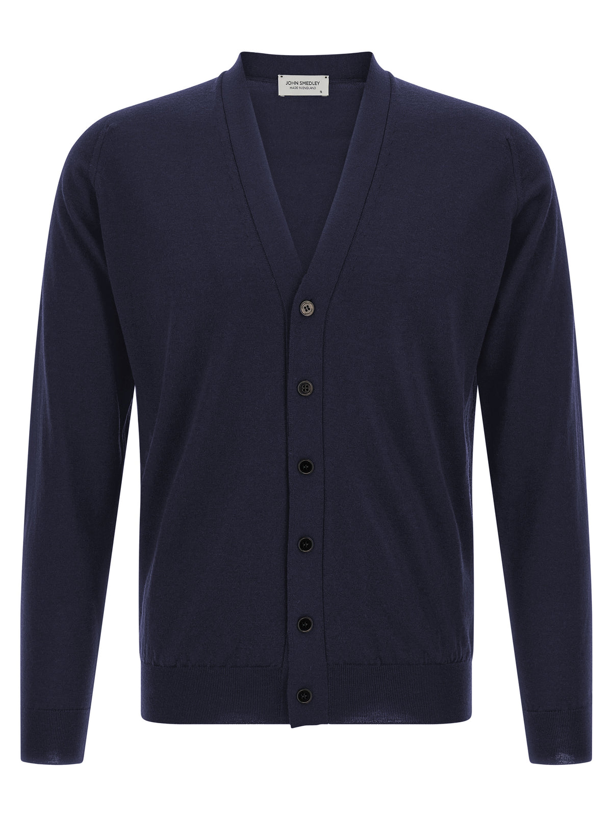 JOHN SMEDLEY Blue Merino Wool Cardigan