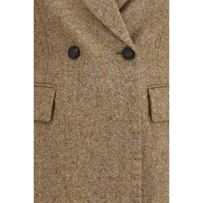 Brunello Cucinelli Beige Wool Oves Aries Full-Length Jacket
