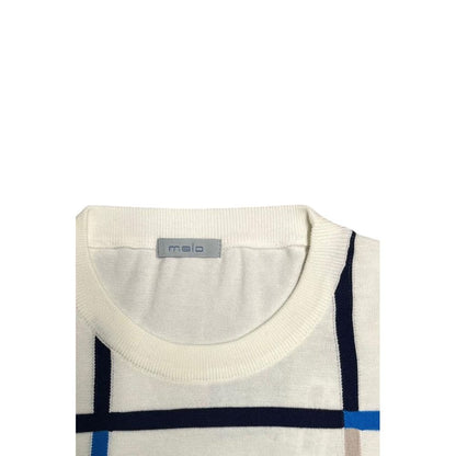 Malo White Cotton Men Sweater