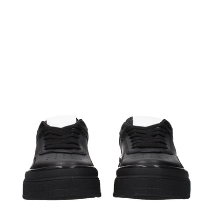 Jil Sander Black Leather Platform Sneakers