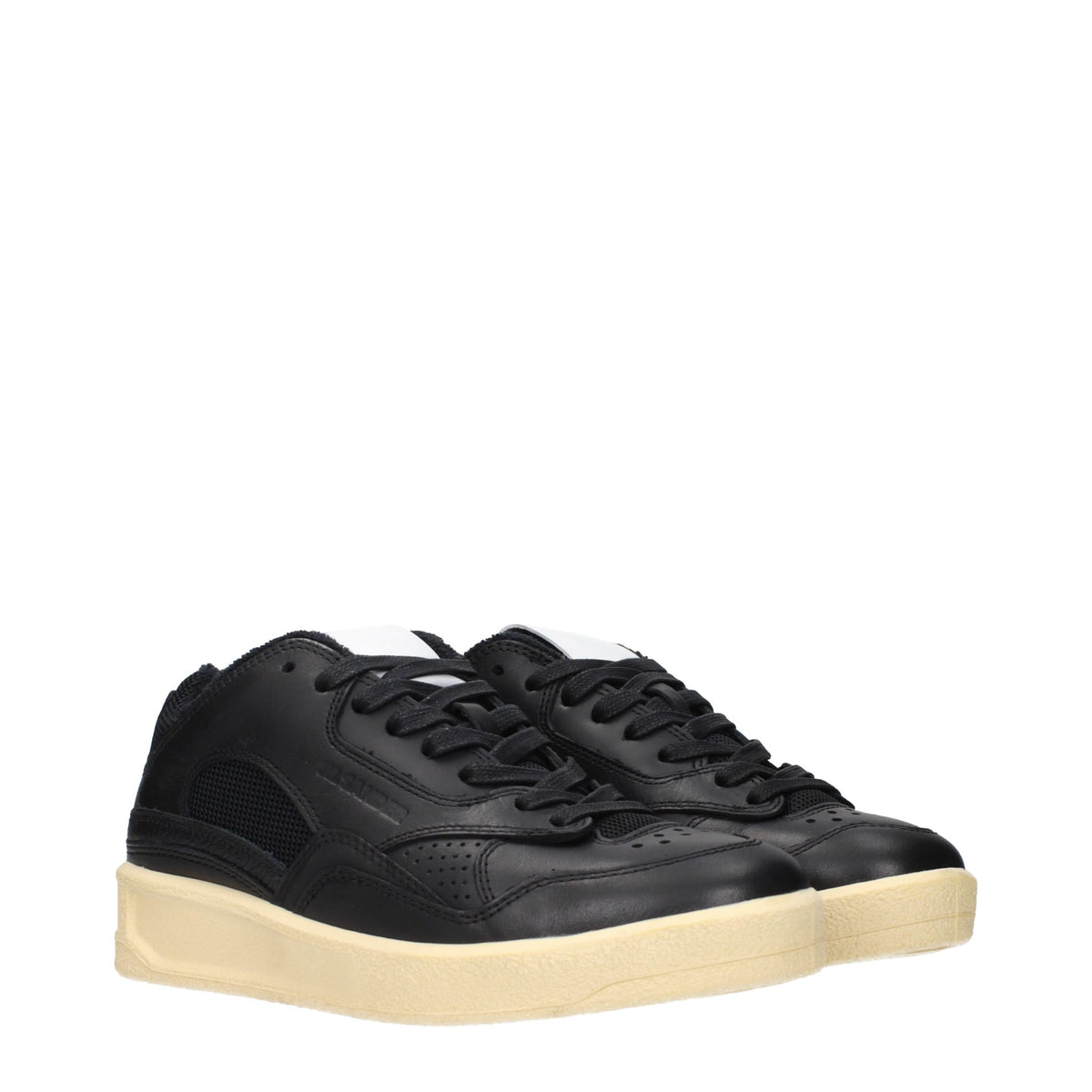 Jil Sander Black Leather Low Top Sneakers