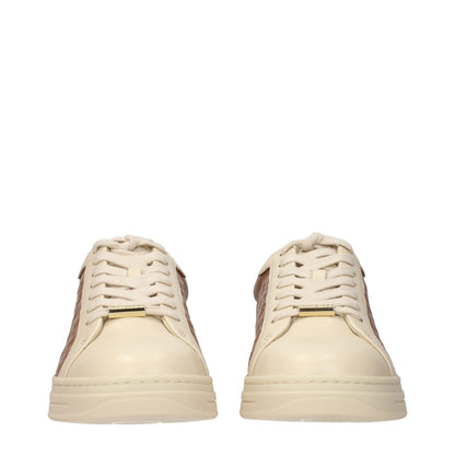 Jimmy Choo Beige Leather Low Top Sneakers