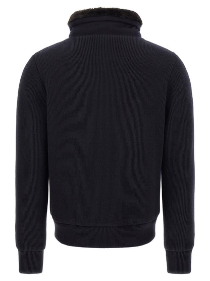 MooRER Blue Wool Bomber