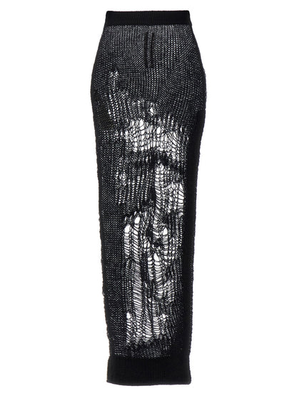 Rick Owens Black Nylon Mini Skirt