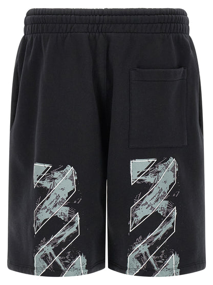 Off-White Black Cotton Bermuda Shorts