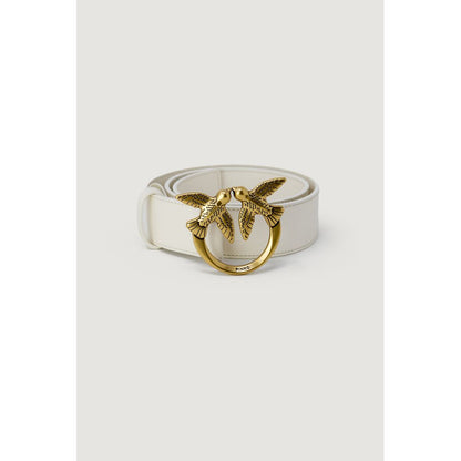 PINKO Cream Leather Regular Belt