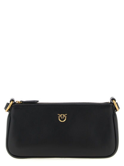 PINKO Black Goatskin Crossbody Bag