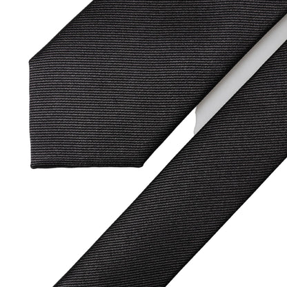 Dolce & Gabbana Black Solid 100% Silk Adjustable Men Tied Necktie Tie