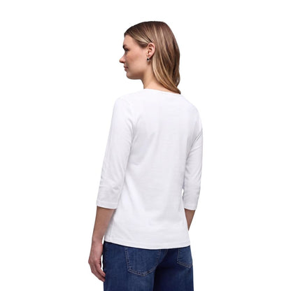 Street One White Cotton Long Sleeve T-Shirt