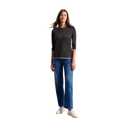 Street One Brown Cotton Long Sleeve T-Shirt