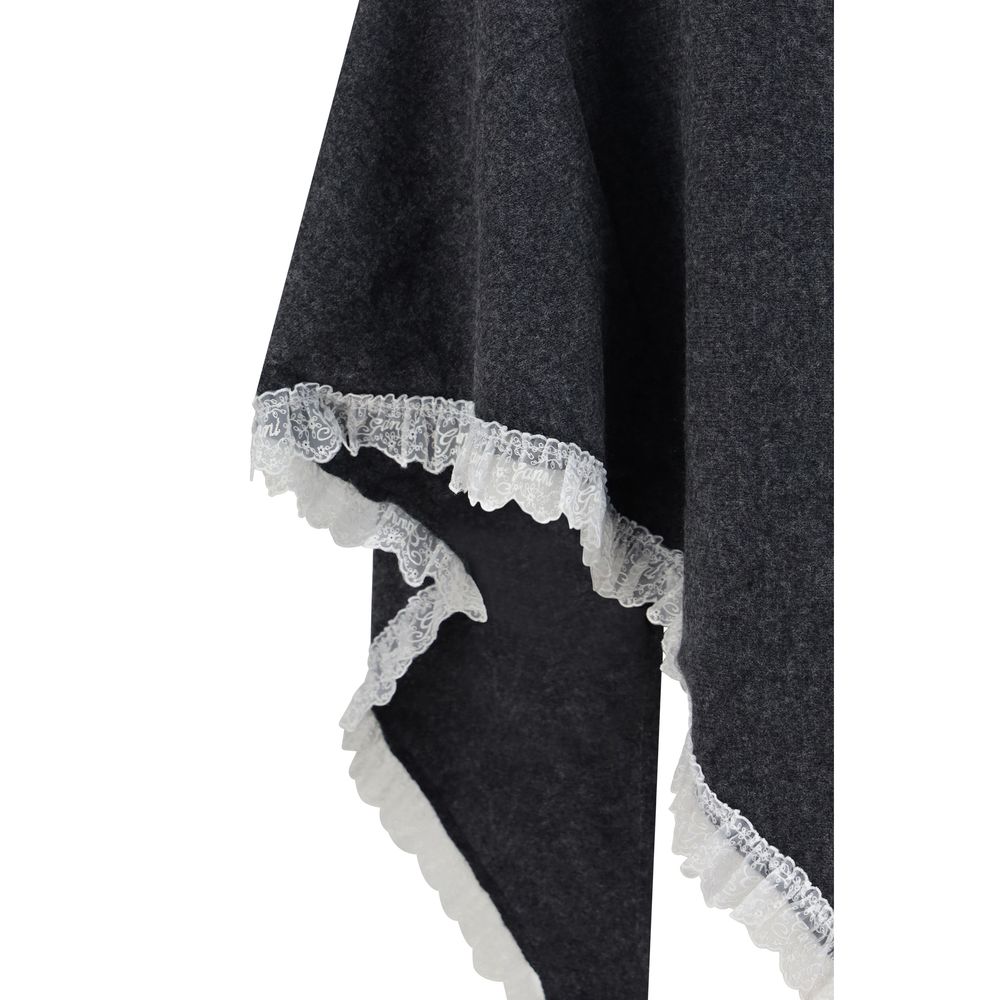 Ganni Gray Wool Oves Aries Scarf