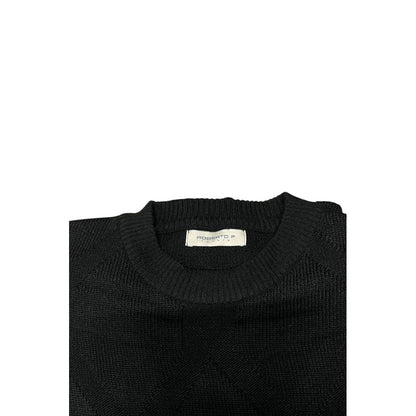 Roberto Pepe Luxury Black Wool Men Sweater
