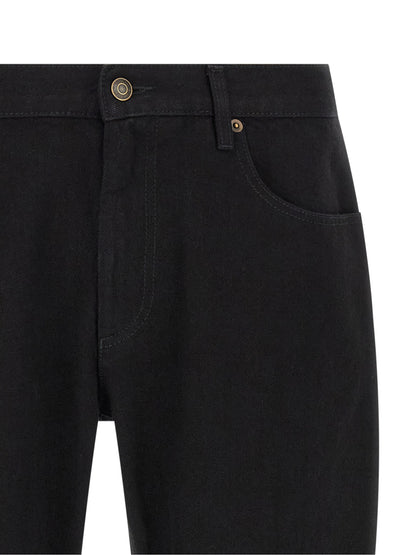 Burberry Black Cotton Straight-Leg Jeans