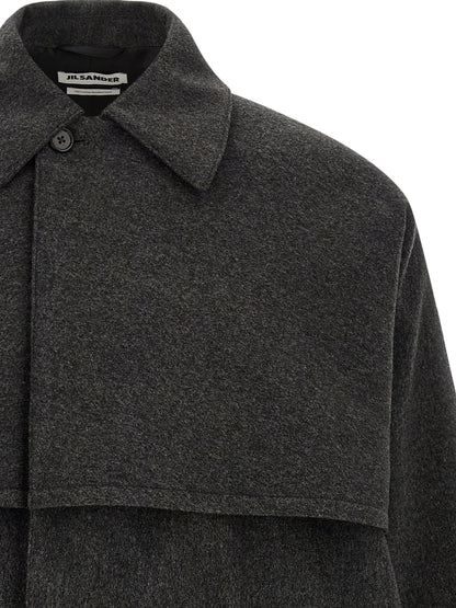 Jil Sander Gray Wool Coat