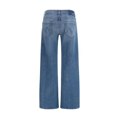 Mother Denim Blue Cotton Flared Jeans