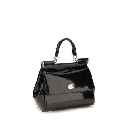 Dolce & Gabbana Black Calf Leather Bos Taurus Handbag