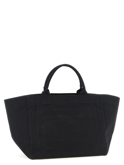 Ganni Black Recycled Cotton Tote Bag