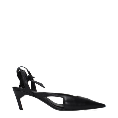 The Attico Black Leather High Heel Pumps