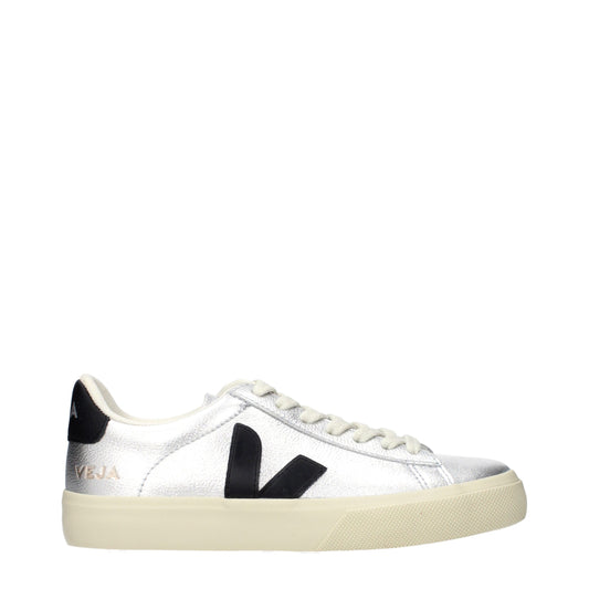 Veja Gray Leather Low Top Sneakers
