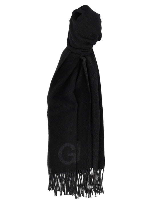 Ganni Black Wool Scarf