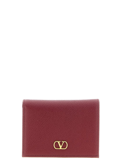Valentino Garavani Bordeaux Calfskin Cardholder