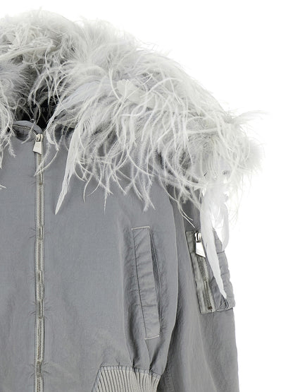 The Attico Gray Polyamide Bomber