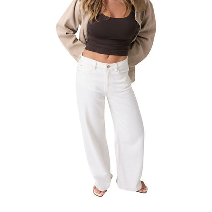 Guess White Cotton Casual Pants