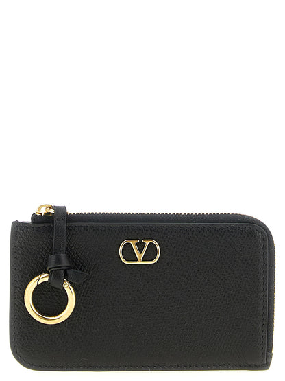 Valentino Garavani Black Lamb Leather Cardholder