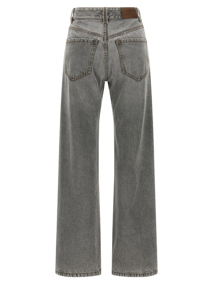Brunello Cucinelli Gray Cotton Straight-Leg Jeans