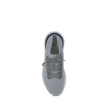 Brunello Cucinelli Gray Cotton Athletic Sneakers