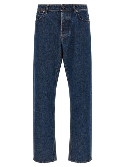 Stone Island Blue Cotton Straight-Leg Jeans