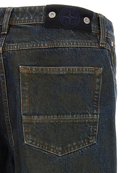 Stone Island Blue Cotton Jeans Denim