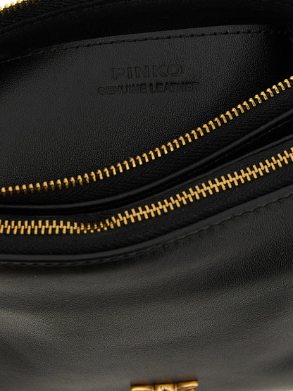 PINKO Black Calfskin Crossbody Bag