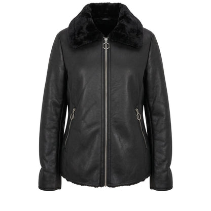 Baldinini Trend Black PU Women Jacket