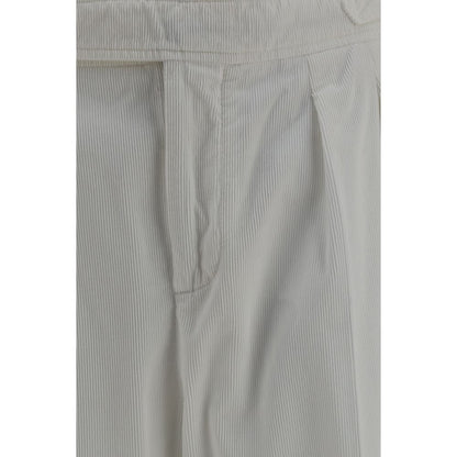 Brunello Cucinelli White Cotton Casual Pants