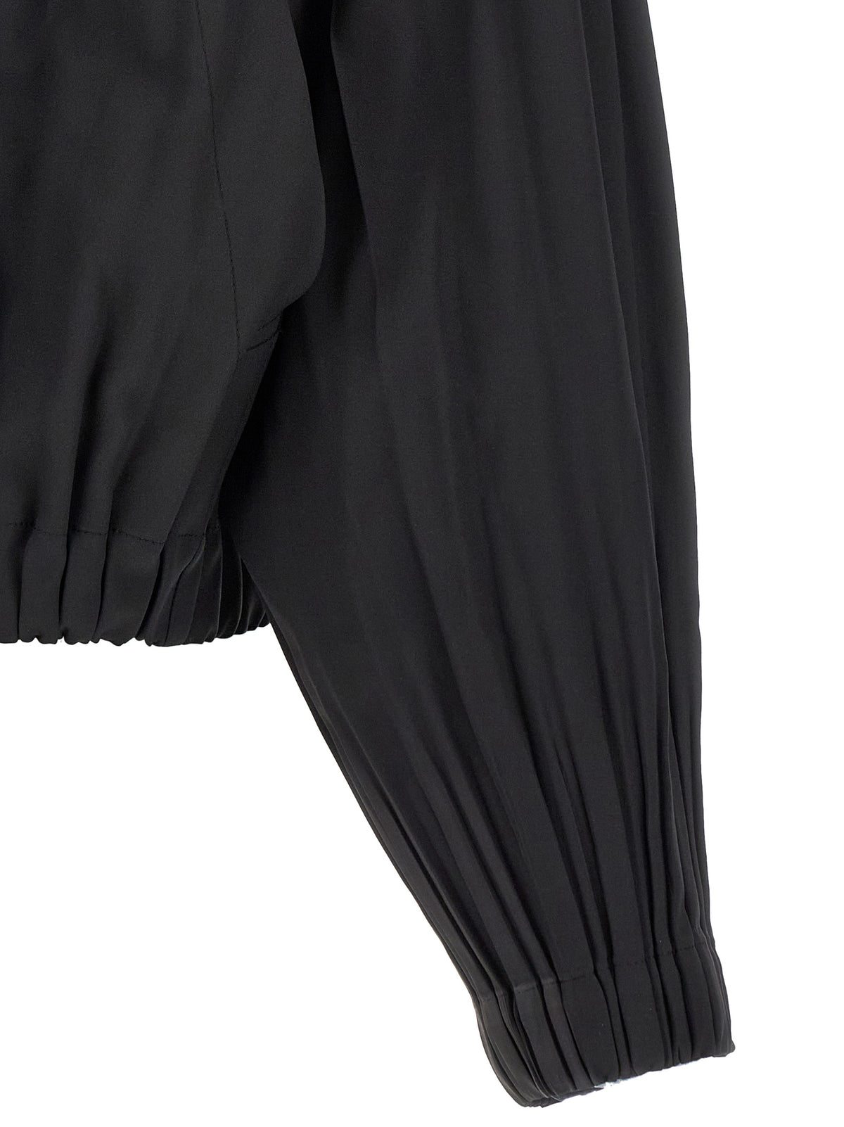 PLEATS PLEASE ISSEY MIYAKE Black Polyester Coat