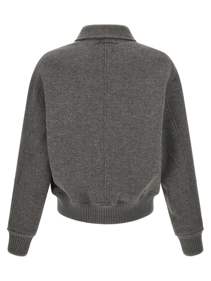 Jacquemus Gray Virgin Wool Bomber